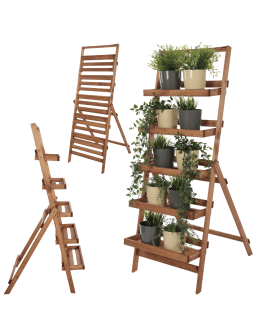 Stojak na kwiaty drabinka składana drewniana regał etażerka 5p EKO DUŻY