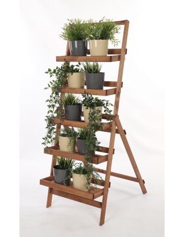 Stojak na kwiaty drabinka składana drewniana regał etażerka 5p EKO DUŻY - product 2