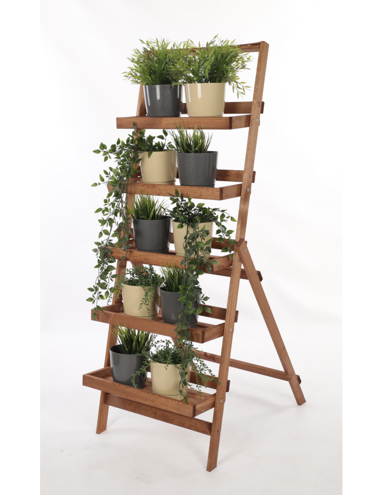 Kwietniki - Stojak na kwiaty drabinka składana drewniana regał etażerka 5p EKO DUŻY - product b2b.wamar.biz 2
