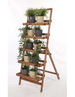Stojak na kwiaty drabinka składana drewniana regał etażerka 5p EKO DUŻY - product 2