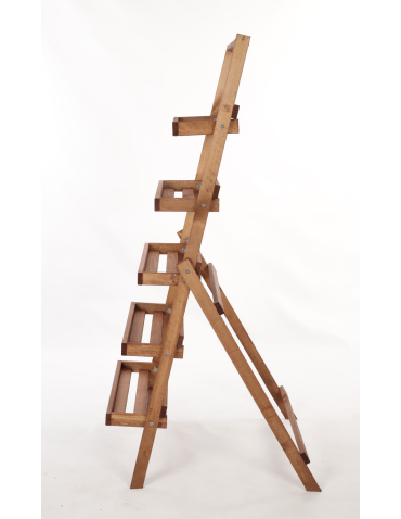 Kwietniki - Stojak na kwiaty drabinka składana drewniana regał etażerka 5p EKO DUŻY - product 4