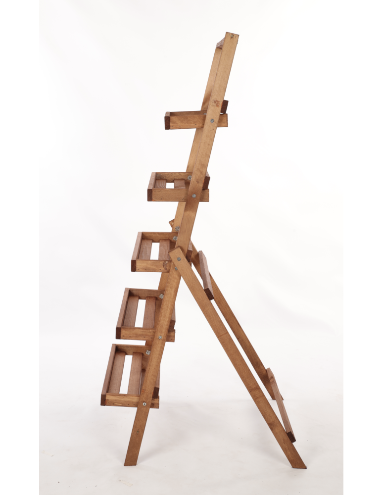 Kwietniki - Stojak na kwiaty drabinka składana drewniana regał etażerka 5p EKO DUŻY - product b2b.wamar.biz 4