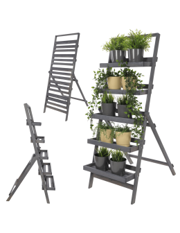Piętrowy kwietnik drewniany drabinka etażerka stojak regał 5p EKO DUŻY