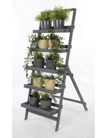 Piętrowy kwietnik drewniany drabinka etażerka stojak regał 5p EKO DUŻY - produkt 2