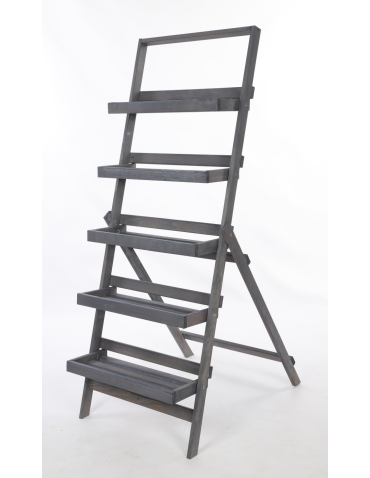 Kwietniki - Piętrowy kwietnik drewniany drabinka etażerka stojak regał 5p EKO DUŻY - product 4