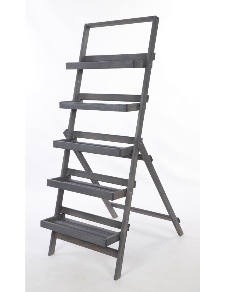 Kwietniki - Piętrowy kwietnik drewniany drabinka etażerka stojak regał 5p EKO DUŻY - product b2b.wamar.biz 4