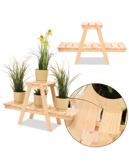 Stojący kwietnik drewniany na kwiaty regał stojak na doniczki 3 półki 45 cm