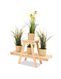 Stojący kwietnik drewniany na kwiaty regał stojak na doniczki 3 półki 45 cm - product 2