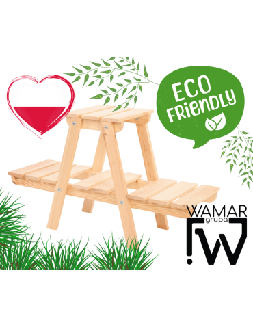 Kwietniki - Stojący kwietnik drewniany na kwiaty regał stojak na doniczki 3 półki 45 cm - product 13