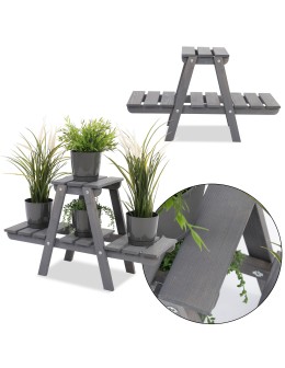 Stojak drewniany na kwiaty kwietnik drewniany na doniczki regał ażurowy