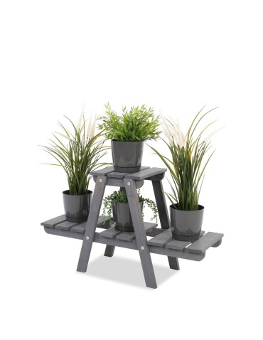 Stojak drewniany na kwiaty kwietnik drewniany na doniczki regał ażurowy - product 2