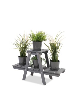 Stojak drewniany na kwiaty kwietnik drewniany na doniczki regał ażurowy - product 2