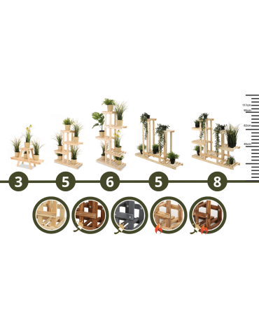 Kwietniki - Kwietnik stojący wysoki stojak na kwiaty drewniany regał wielopoziomowy - product 7