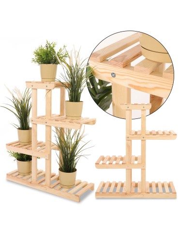 Regał na kwiaty drewniany stojak na doniczki kwietnik na rośliny DUŻY EKO