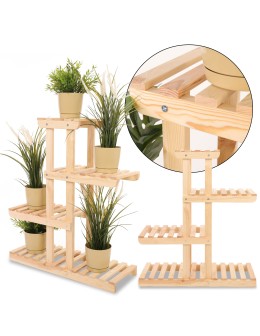 Regał na kwiaty drewniany stojak na doniczki kwietnik na rośliny DUŻY EKO