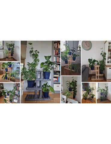 Kwietniki - Regał na kwiaty drewniany stojak na doniczki kwietnik na rośliny DUŻY EKO - product 12