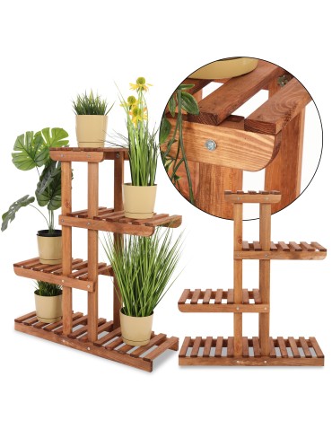 Regał na kwiaty drewniany kwietnik na doniczki stojak na rośliny DUŻY EKO