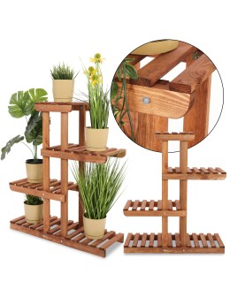 Regał na kwiaty drewniany kwietnik na doniczki stojak na rośliny DUŻY EKO