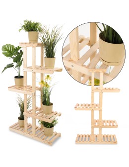 Drewniany stojak na kwiaty kwietnik regał na doniczki DUŻY WYTRZYMAŁY EKO