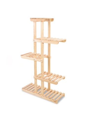 Kwietniki - Drewniany stojak na kwiaty kwietnik regał na doniczki DUŻY WYTRZYMAŁY EKO - product 4