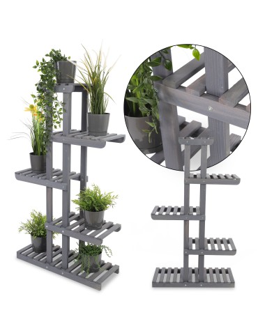 Drewniany stojak na kwiaty kwietnik regał na doniczki sosnowy stojak DUŻY