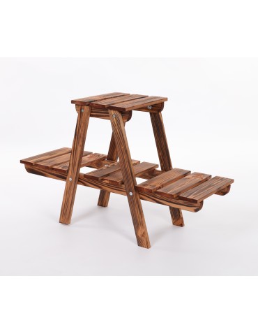 Kwietniki - Stojący kwietnik drewniany na kwiaty regał stojak na doniczki 3 półki 45 cm - product 3