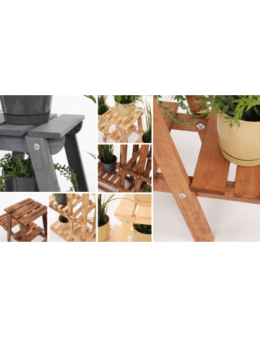 Kwietniki - Stojący kwietnik drewniany na kwiaty regał stojak na doniczki 3 półki 45 cm - product 6