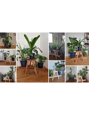 Kwietniki - Stojący kwietnik drewniany na kwiaty regał stojak na doniczki 3 półki 45 cm - product 11