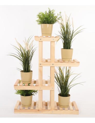 Kwietniki - Kwietnik drewniany stojący stojak regał na doniczki OPALANE DREWNO JAKOŚĆ - product 4