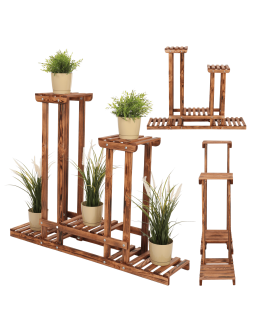 Stojący kwietnik drewniany na kwiaty regał stojak wielopoziomowy SOLIDNY