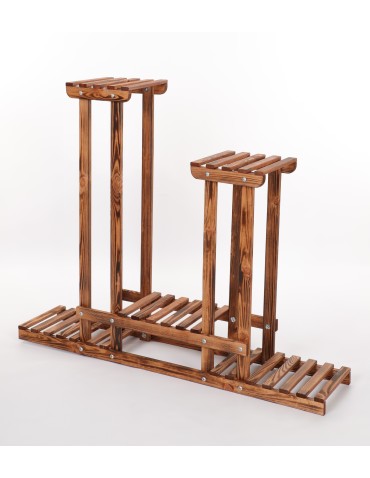 Kwietniki - Stojący kwietnik drewniany na kwiaty regał stojak wielopoziomowy SOLIDNY - product 3