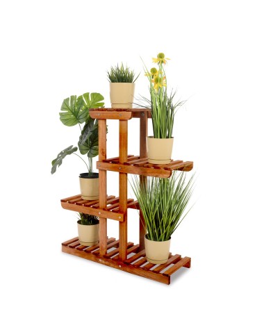 Drewniany kwietnik stojący na 6 doniczek regał  OPALANE DREWNO EKOLOGICZNY - product 2