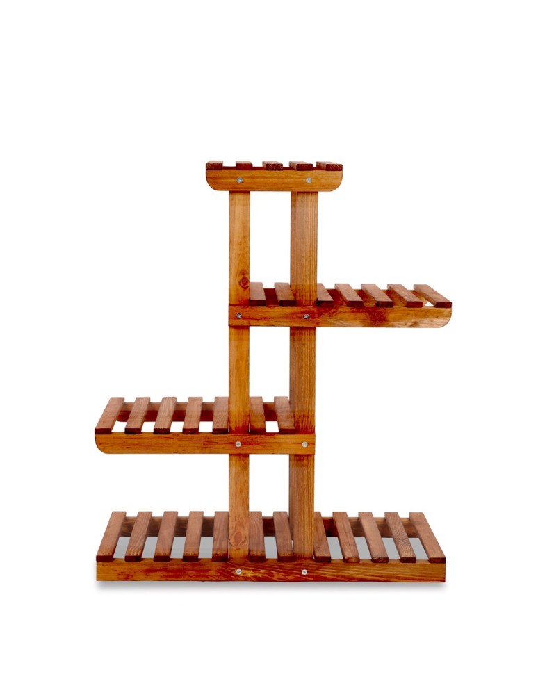 Kwietniki - Drewniany kwietnik stojący na 6 doniczek regał OPALANE DREWNO EKOLOGICZNY - product b2b.wamar.biz 3