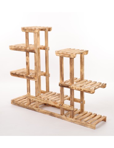 Kwietniki - Stojący kwietnik drewniany na KWIATY regał stojak kaskadowy WYSOKI POJEMNY - product 3