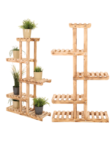 Drewniany stojak na kwiaty kwietnik regał na doniczki sosnowy stojak EKO