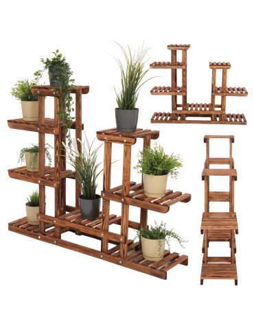 Stojący kwietnik drewniany na ROŚLINY regał stojak kaskadowy WYSOKI POJEMNY