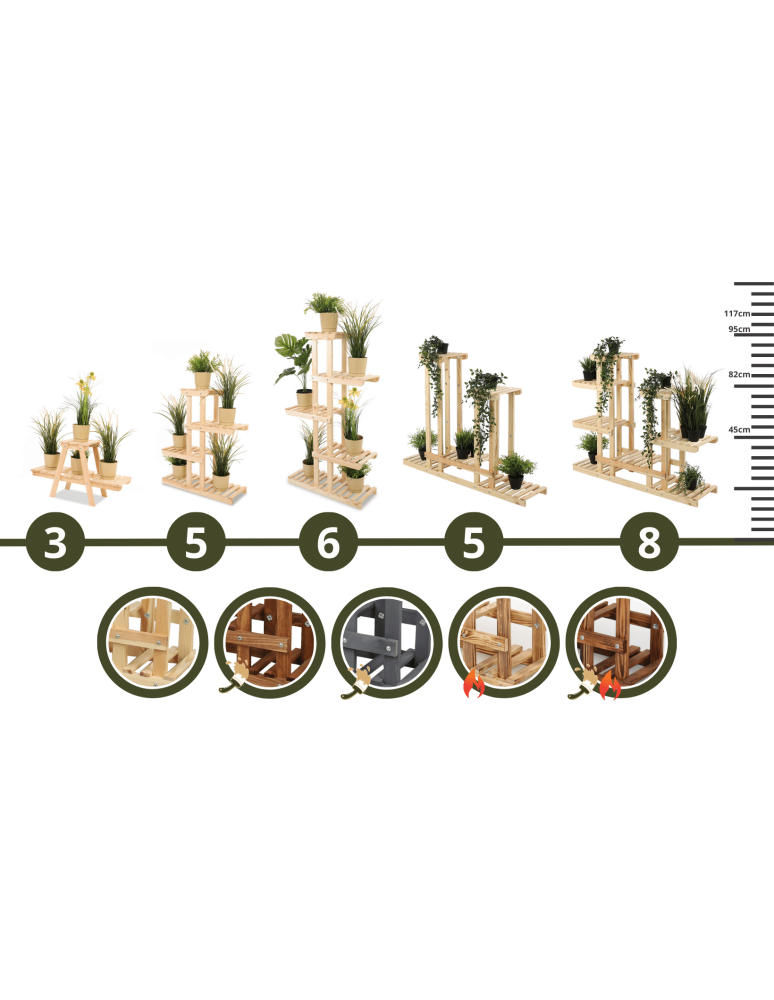Kwietniki - Stojący kwietnik drewniany na ROŚLINY regał stojak kaskadowy WYSOKI POJEMNY - product b2b.wamar.biz 8