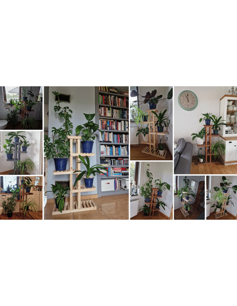 Kwietniki - Kwietnik stojak na kwiaty doniczki drewniany regał na rośliny 6 półek EKO - product b2b.wamar.biz 10