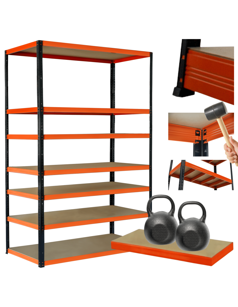 Regały z metalu kolorowe - Regał metalowy magazynowy stojak HELIOS 270x180x60cm 7Px275kg SZEROKI MOCNY - product b2b.wamar.biz 1