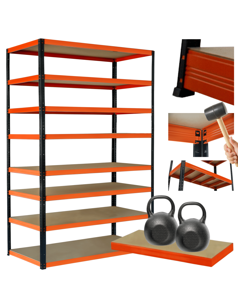 Regały z metalu kolorowe - Regał metalowy magazynowy stojak HELIOS 270x180x50cm 8Px275kg SZEROKI MOCNY - product b2b.wamar.biz 1
