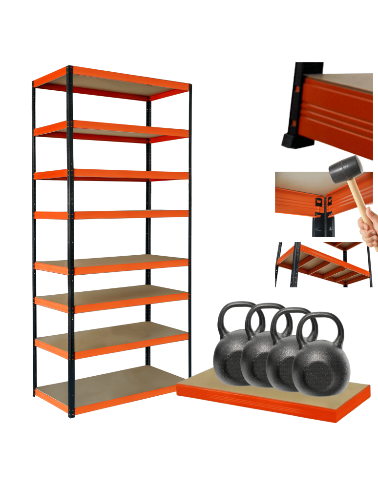 Regały z metalu kolorowe - Regał metalowy magazynowy stojak HELIOS 270x120x40cm 8Px400kg  WYSOKI - product b2b.wamar.biz 1