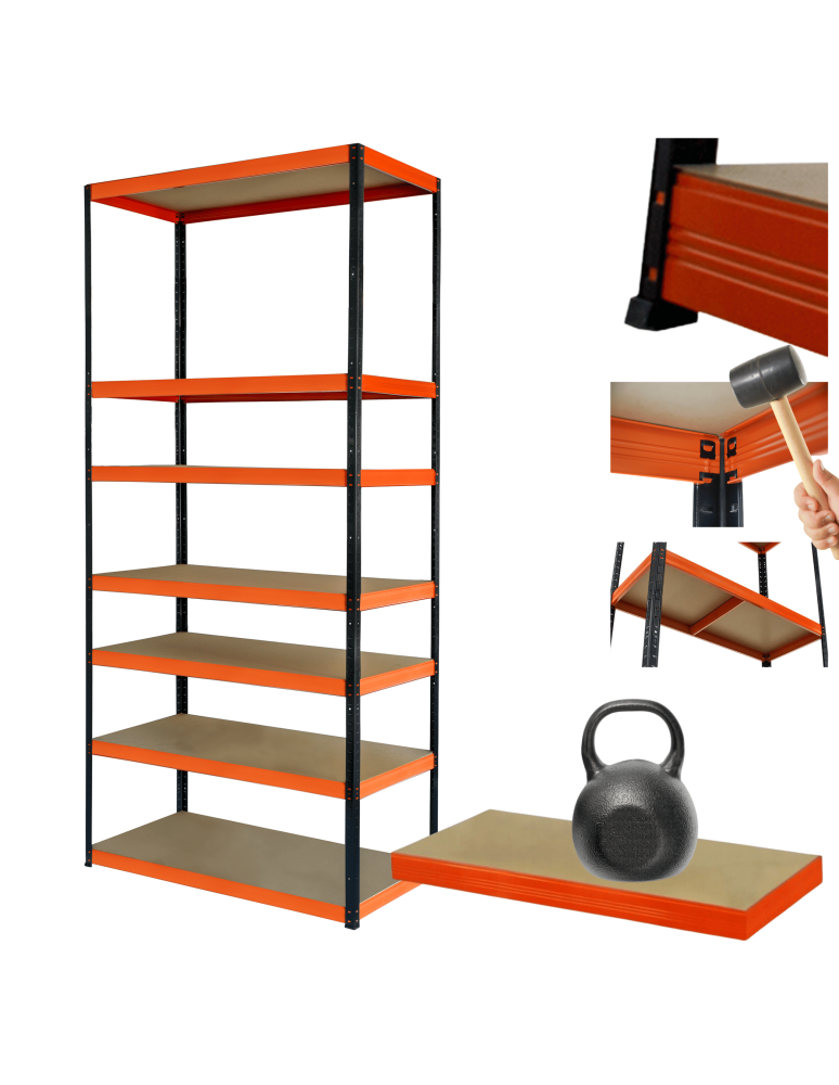 Regały z metalu kolorowe - Regał metalowy magazynowy stojak HELIOS 270x110x40cm 7Px175kg  WYSOKI - product b2b.wamar.biz 1