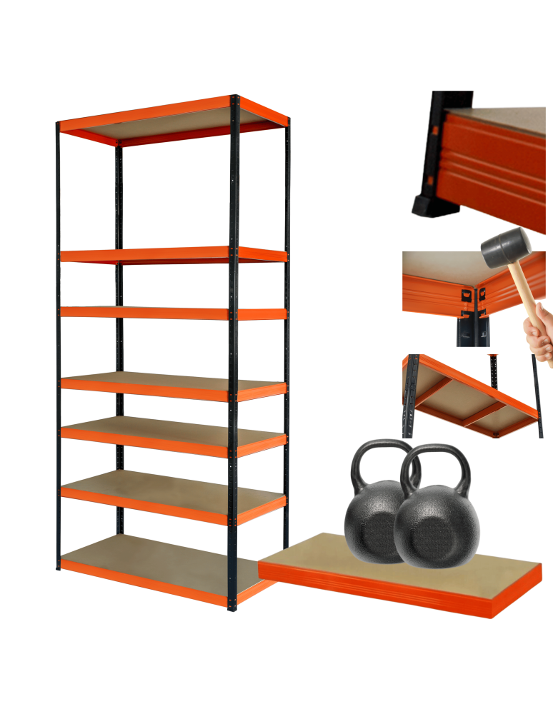 Regały z metalu kolorowe - Regał metalowy magazynowy stojak HELIOS 270x110x30cm 7Px275kg  WYSOKI - product b2b.wamar.biz 1