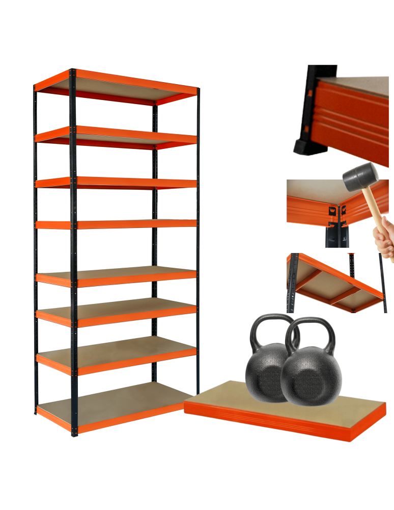 Regały z metalu kolorowe - Regał metalowy magazynowy stojak HELIOS 270x90x45cm 8Px275kg  WYSOKI - product b2b.wamar.biz 1
