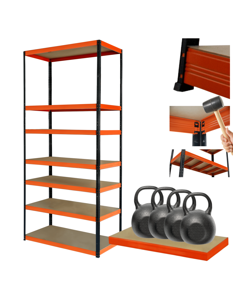 Regały z metalu kolorowe - Regał metalowy magazynowy stojak HELIOS 270x75x45cm 7Px400kg  WYSOKI - produkt b2b.wamar.biz 1