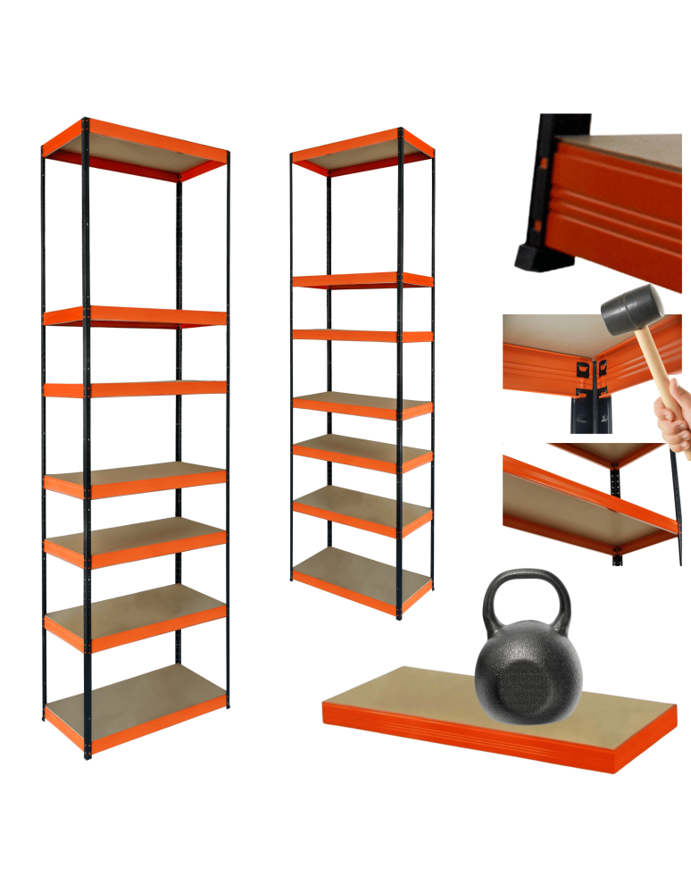 Regały z metalu kolorowe - Regał metalowy magazynowy stojak HELIOS 270x50x50cm 7Px175kg  WYSOKI - product b2b.wamar.biz 1