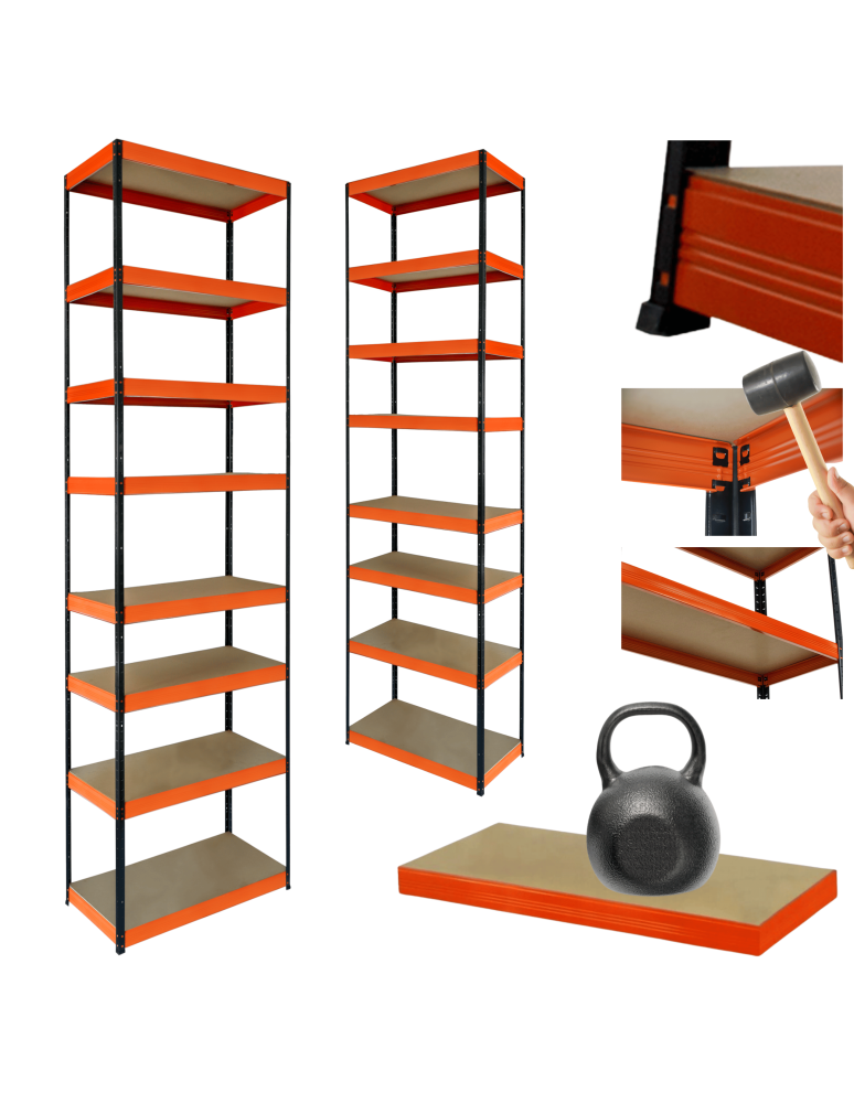 Regały z metalu kolorowe - Regał metalowy magazynowy stojak HELIOS 270x30x30cm  8Px175kg  WYSOKI - product b2b.wamar.biz 1