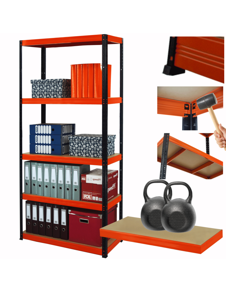 Regały z metalu kolorowe - Regał metalowy magazynowy stojak HELIOS 213x110x30cm 5Px275kg 300TYS KOMB - product b2b.wamar.biz 1
