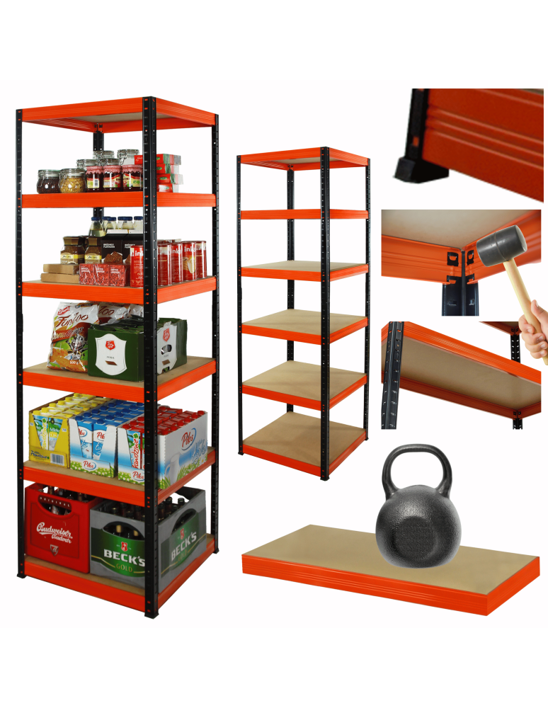 Regały z metalu kolorowe - Regał metalowy magazynowy stojak HELIOS 213x35x35cm 6Px175kg 300TYS KOMB - product b2b.wamar.biz 1