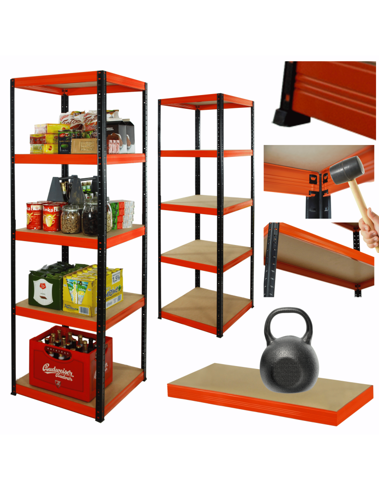 Regały z metalu kolorowe - Regał metalowy magazynowy stojak HELIOS 213x35x35cm 5Px175kg 300TYS KOMB - product b2b.wamar.biz 1